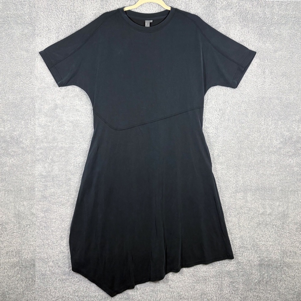Sweaty Betty Rhea Midi T Shirt Dress Size M Asymmetrical Hem Short‎ Sleeve Modal
